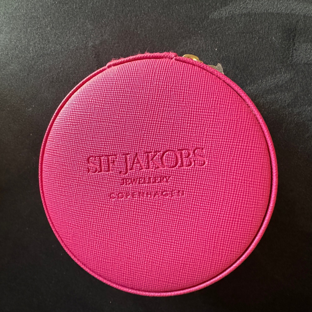 NEW SIF JAKOBS hot pink travel jewelry box